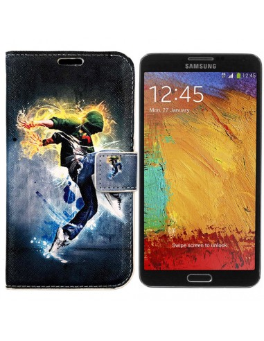 Funda libro soporte TPU Samsung Galaxy Note 3 (N9000 / N9005) diseño Salto azul