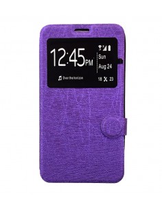Funda libro soporte TPU Samsung Galaxy Note 3 (N9000 / N9005) morada hebras