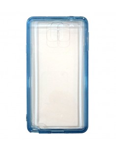 Carcasa transparente híbrida Samsung N9005 Galaxy Note 3 borde TPU azul