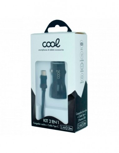 Cargador coche conector tipo C (2 x...