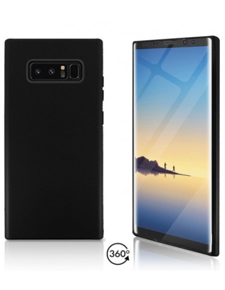 Carcasa gel TPU 360º 2 en 1 Samsung Galaxy Note 8 negra y transparente