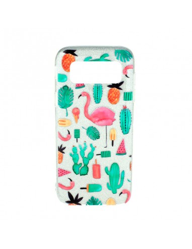 Carcasa TPU purpurina Samsung Galaxy Note 8 diseño Tropical Flamenco