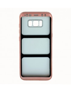 Carcasa TPU doble tapa reborde Samsung G955 Galaxy S8 Plus rosa cobre 2