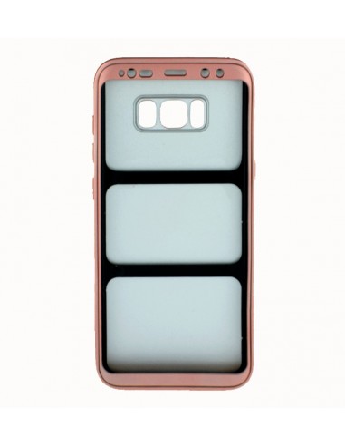 Carcasa TPU doble tapa reborde Samsung G955 Galaxy S8 Plus rosa cobre