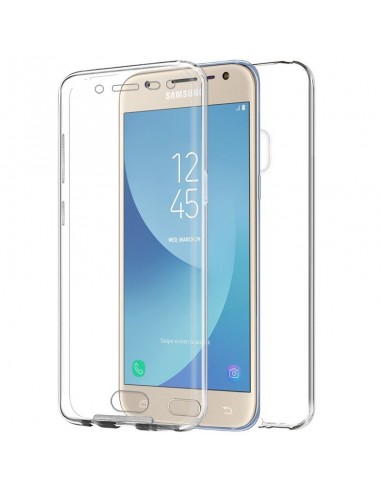 Funda 2 en 1 gel TPU 3D Samsung J330 Galaxy J3 (2017) transparente (Frontal + trasera)