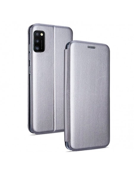 Funda libro soporte Samsung A415 Galaxy A41 Elegance plata