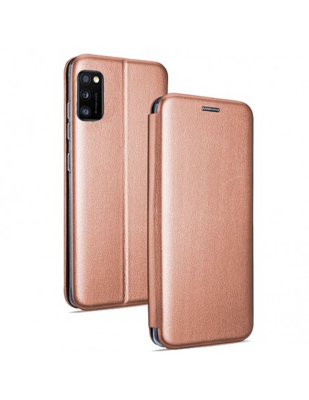 Funda libro soporte Samsung A415 Galaxy A41 Elegance oro rosa cobre