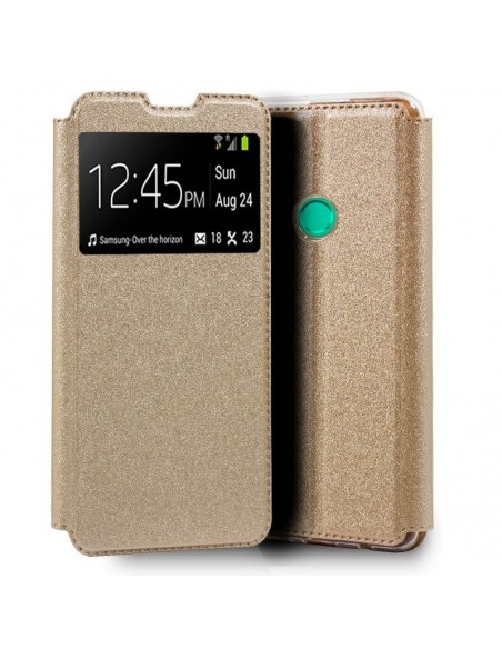 Funda libro soporte TPU Huawei P Smart 2020 dorada