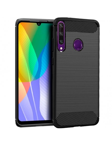 Carcasa TPU reforzada Huawei Y6p carbón negra
