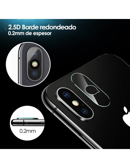 Protector cámara trasera vidrio templado iPhone XS Max transparente