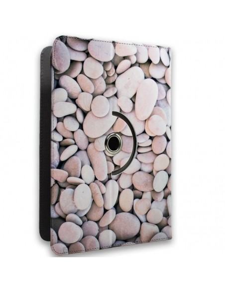 Funda polipiel soporte universal tablets 10'' pulgadas diseño Piedras