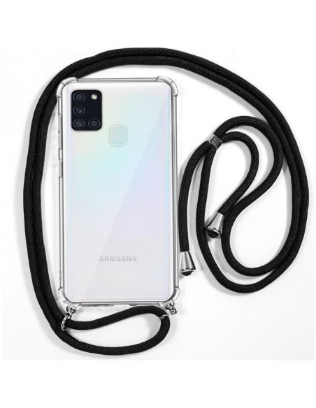 Carcasa TPU transparente Samsung A217 Galaxy A21s cordón negra