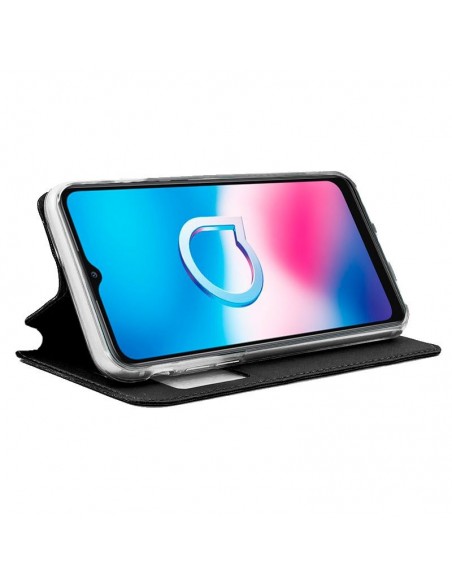 Funda libro soporte TPU Alcatel 3X 4CAM negra