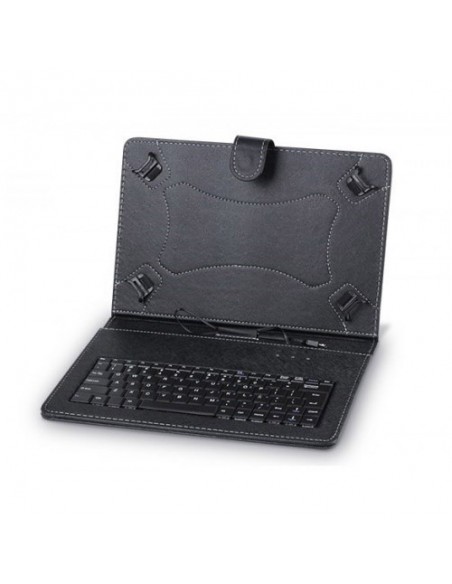 Funda soporte universal tablets 10'' pulgadas 3GO + teclado microUSB negra