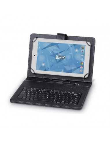 Funda soporte universal tablets 10'' pulgadas 3GO + teclado microUSB negra