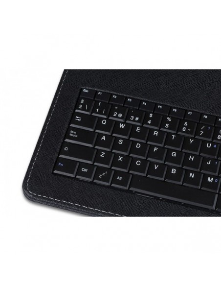 Funda soporte universal tablets 10'' pulgadas 3GO + teclado microUSB negra