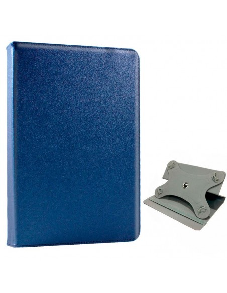Funda polipiel soporte giratorio universal tablets 10'' pulgadas azul