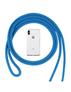 Funda silicona universal + cordón adaptable 5" - 6,5" pulgadas azul claro 2