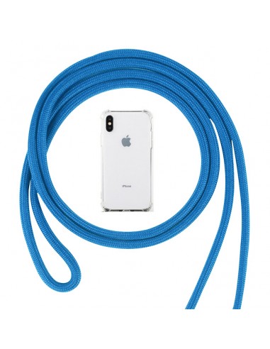 Funda silicona universal + cordón adaptable 5" - 6,5" pulgadas azul claro