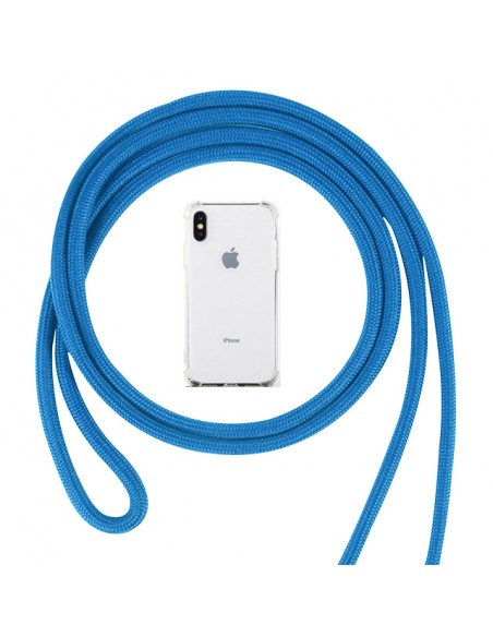 Funda silicona universal + cordón adaptable 5" - 6,5" pulgadas azul claro