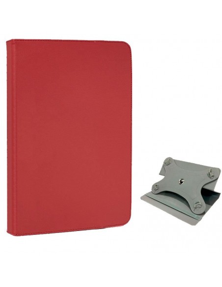 Funda polipiel soporte giratorio universal tablets 9,7 - 10,1 pulgadas roja