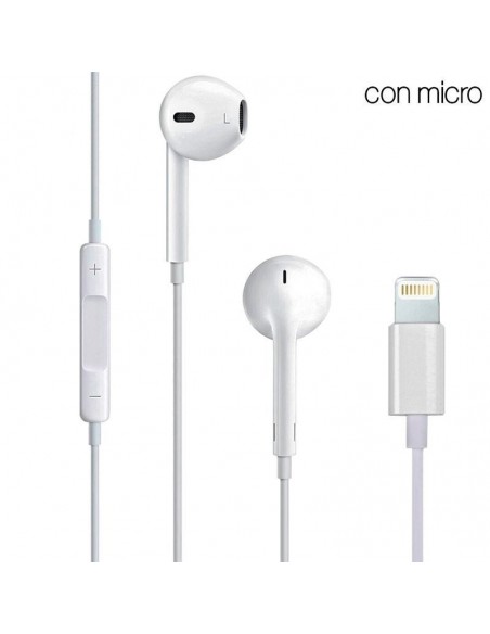 Auriculares manos libres estéreo blancos para iPhone 7 / 8 / X (Lightning Bluetooth)