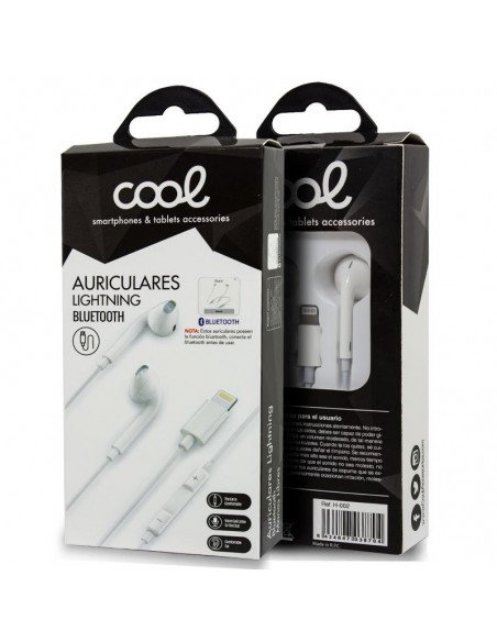 Auriculares manos libres estéreo blancos para iPhone 7 / 8 / X (Lightning Bluetooth)