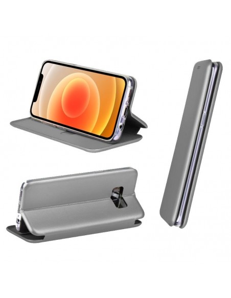 Funda libro soporte iPhone 12 mini Elegance plata