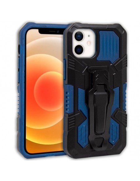 Carcasa reforzada + enganche clip iPhone 12 mini azul marino