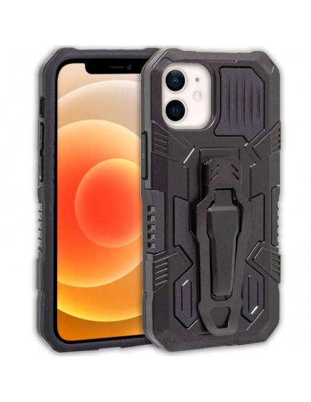 Carcasa reforzada + enganche clip iPhone 12 mini negra