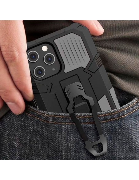 Carcasa reforzada + enganche clip iPhone 12 mini negra