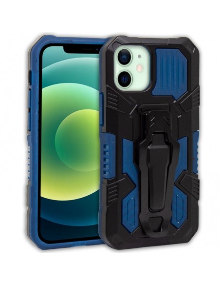 Carcasa reforzada + enganche clip iPhone 12 / 12 Pro azul marino