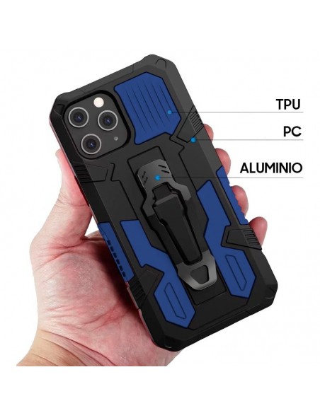 Carcasa reforzada + enganche clip iPhone 12 Pro Max azul marino