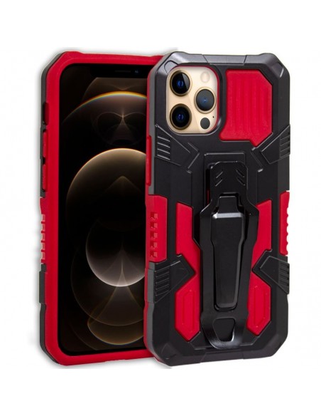 Carcasa reforzada + enganche clip iPhone 12 Pro Max roja