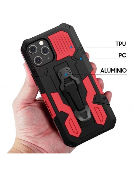 Carcasa reforzada + enganche clip iPhone 12 Pro Max roja