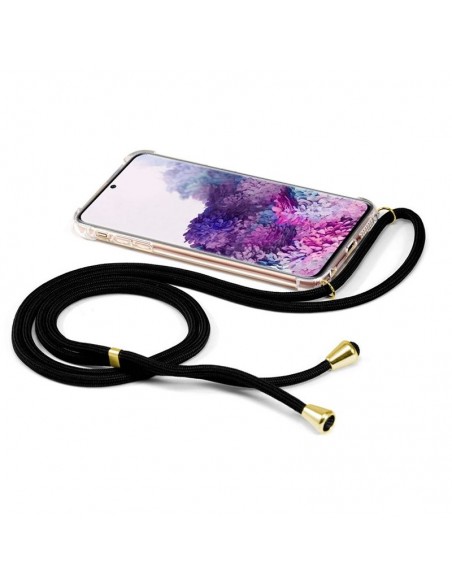 Carcasa TPU transparente Samsung G980 Galaxy S20 cordón negro