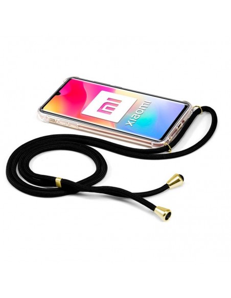 Carcasa TPU transparente Xiaomi Mi Note 10 Lite cordón negro