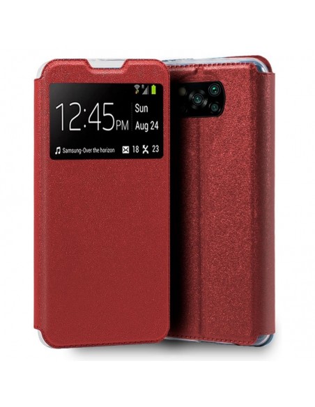 Funda libro soporte TPU Xiaomi Pocophone X3 / X3 Pro roja