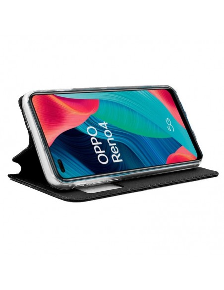Funda libro soporte TPU Oppo Reno 4 negra