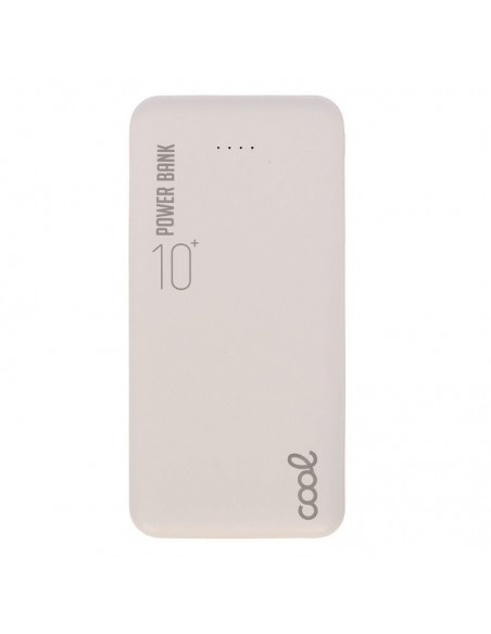 Bateria externa universal Power Bank 10.000 mAh (Doble toma USB / 2,1 A) COOL polipiel blanca
