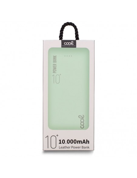 Bateria externa universal Power Bank 10.000 mAh (Doble toma USB / 2,1 A) COOL polipiel verde