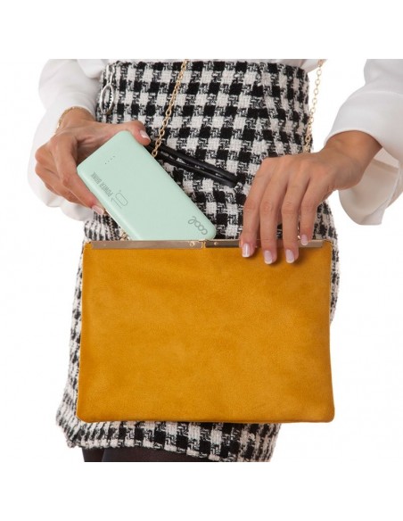 Bateria externa universal Power Bank 10.000 mAh (Doble toma USB / 2,1 A) COOL polipiel verde