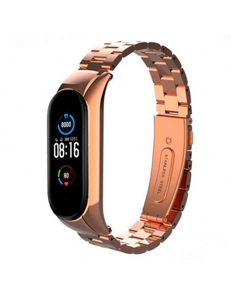 Correa metálica Xiaomi Mi Band 5 / Mi Band 6 / Amazfit Band 5 oro rosa