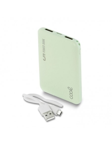 Batería externa microUSB Power Bank 5000 mAh COOL polipiel verde