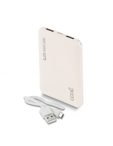 Batería externa microUSB Power Bank 5000 mAh COOL polipiel blanca