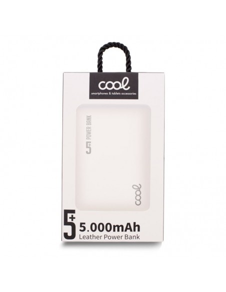Batería externa microUSB Power Bank 5000 mAh COOL polipiel blanca