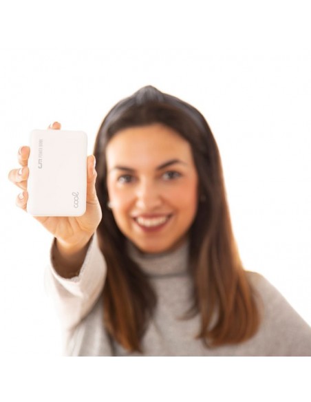 Batería externa microUSB Power Bank 5000 mAh COOL polipiel blanca