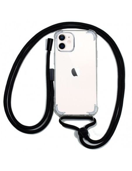 Carcasa TPU transparente iPhone 12 mini cordón negro