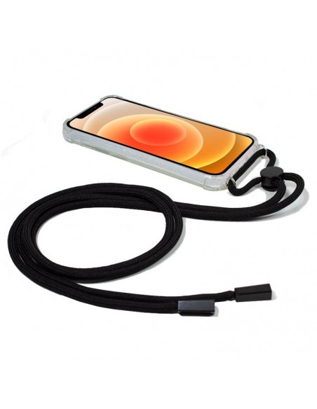 Carcasa TPU transparente iPhone 12 mini cordón negro