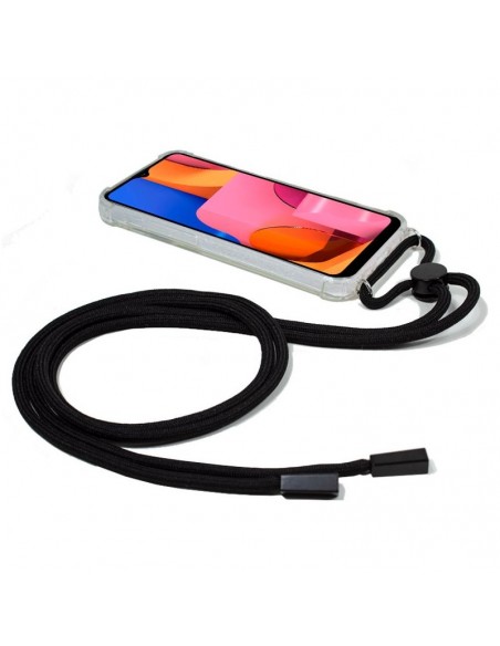 Carcasa TPU transparente Samsung A207 Galaxy A20s cordón negro
